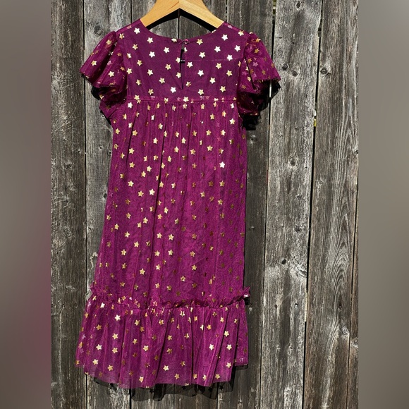 Egg By Susan Lazar Flutter Sleeves Printed Stars Tulle Dress - Picture 6 of 7